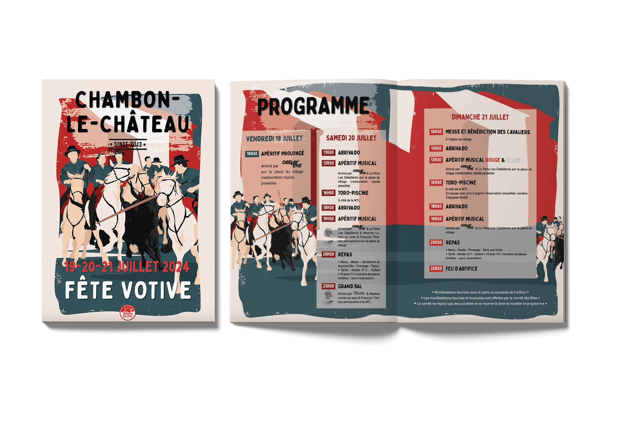 Création d'une brochure pour le Comité des Fêtes de Chambon-le-Château