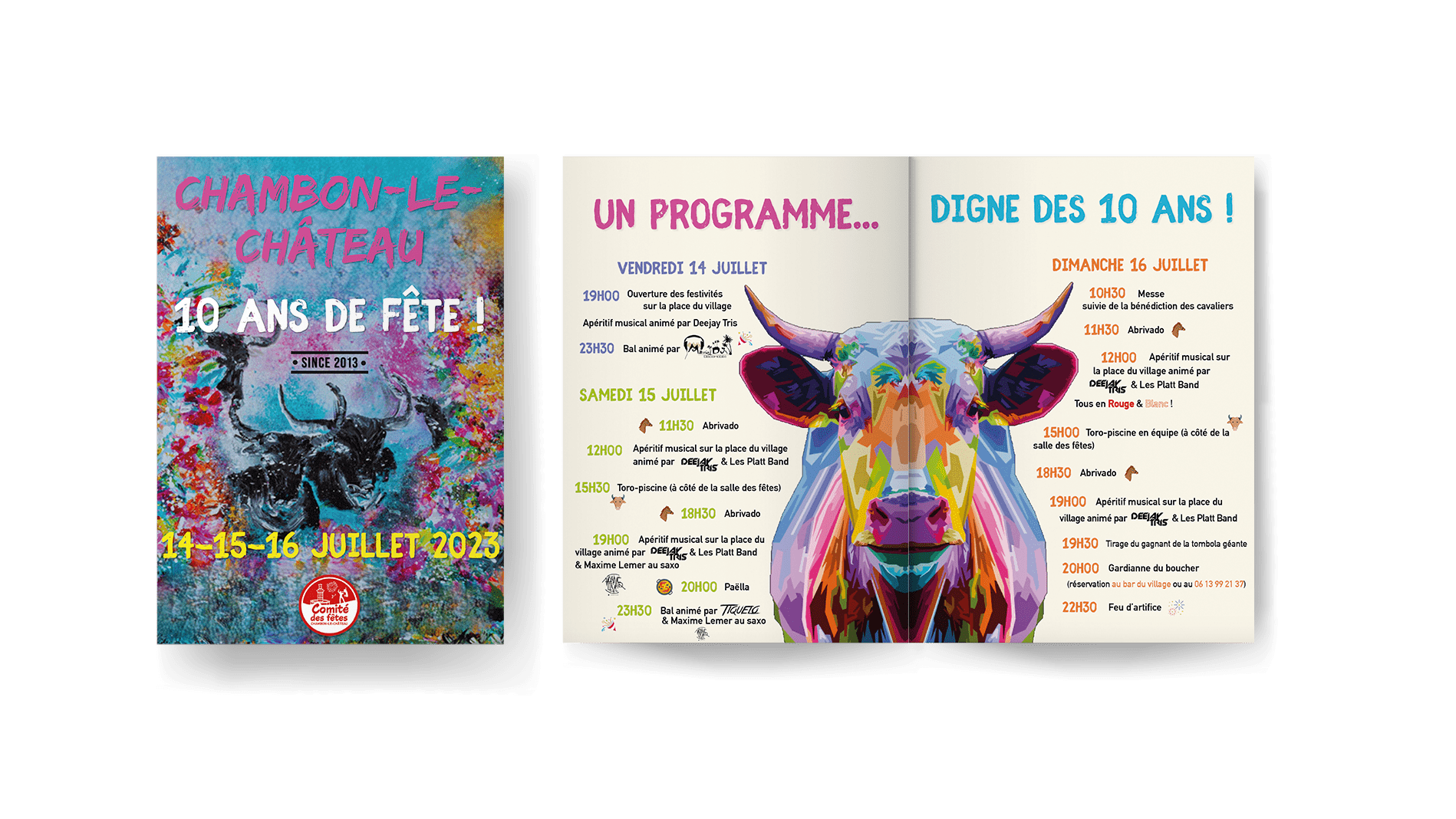 Création d'une brochure pour le Comité des Fêtes de Chambon-le-Château