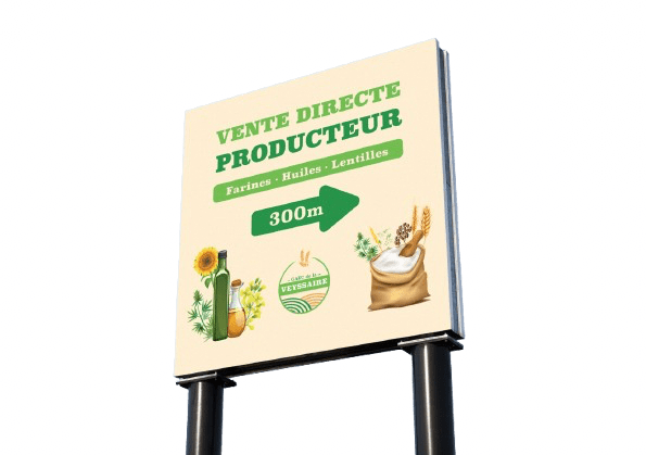 Panneau pour l'identité graphique du GAEC de la Veyssaire