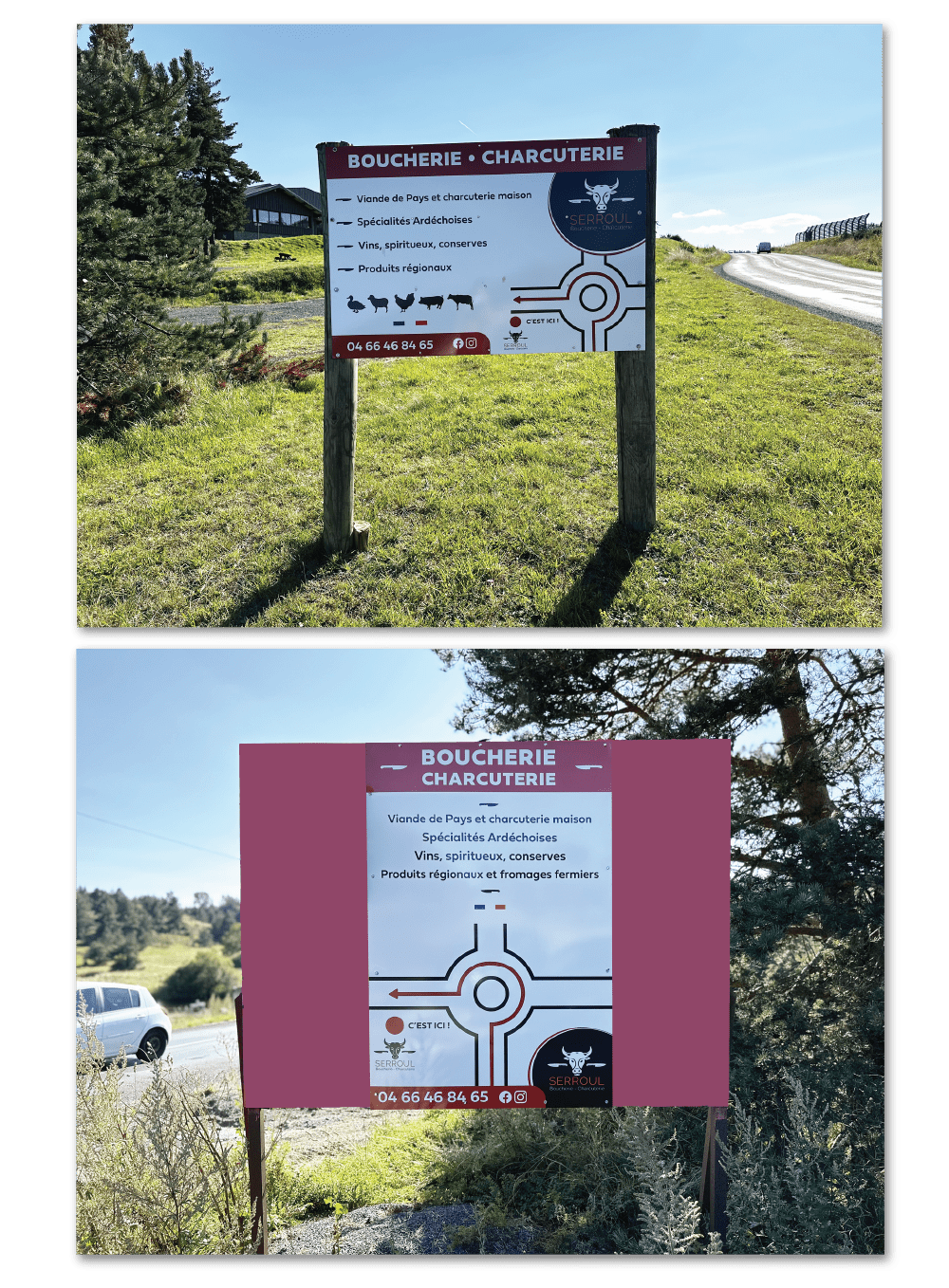 Signalétique pour magasin de la Boucherie Serroul