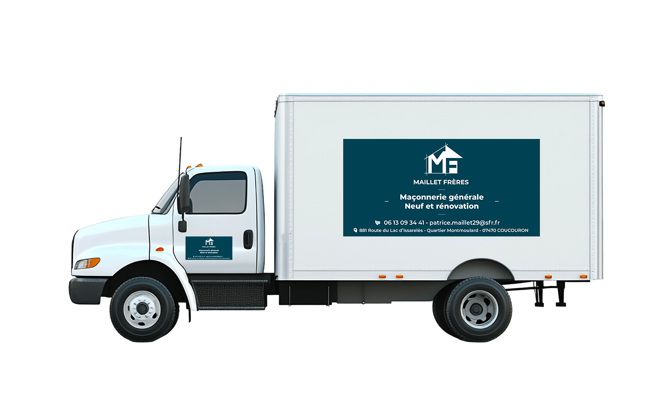 Création de logo et signalétique pour Maillet Frères Maçonnerie Générale