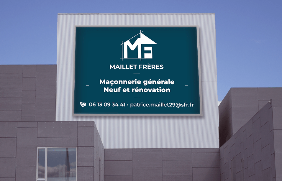 Création de logo et signalétique pour Maillet Frères Maçonnerie Générale