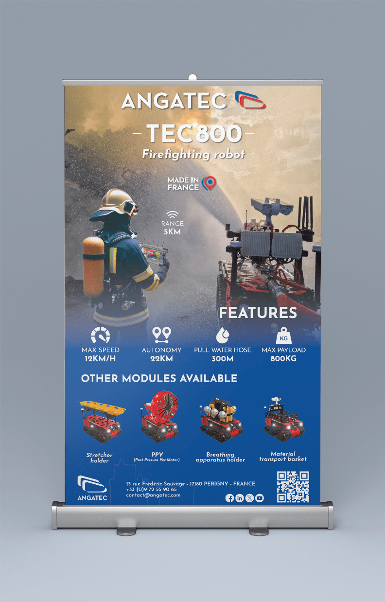 Création de flyer et roll-up pour Angatec