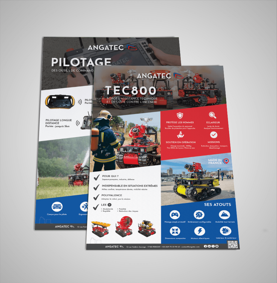 Création de flyer et roll-up pour Angatec