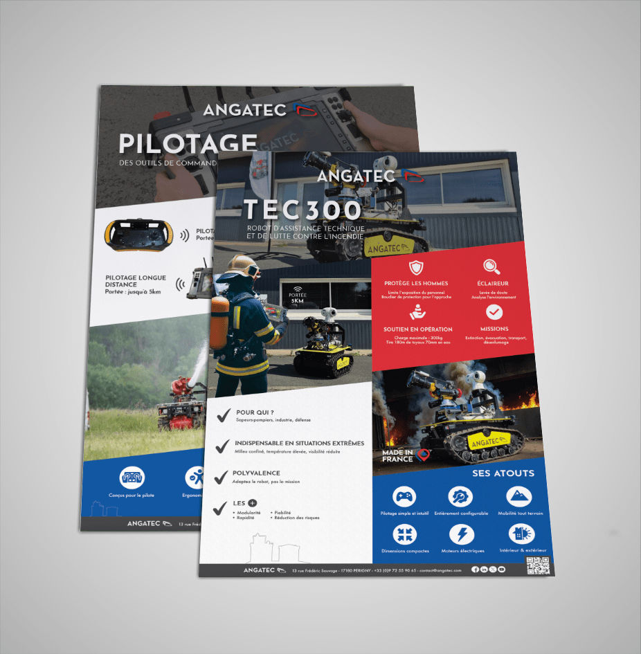 Création de flyer et roll-up pour Angatec